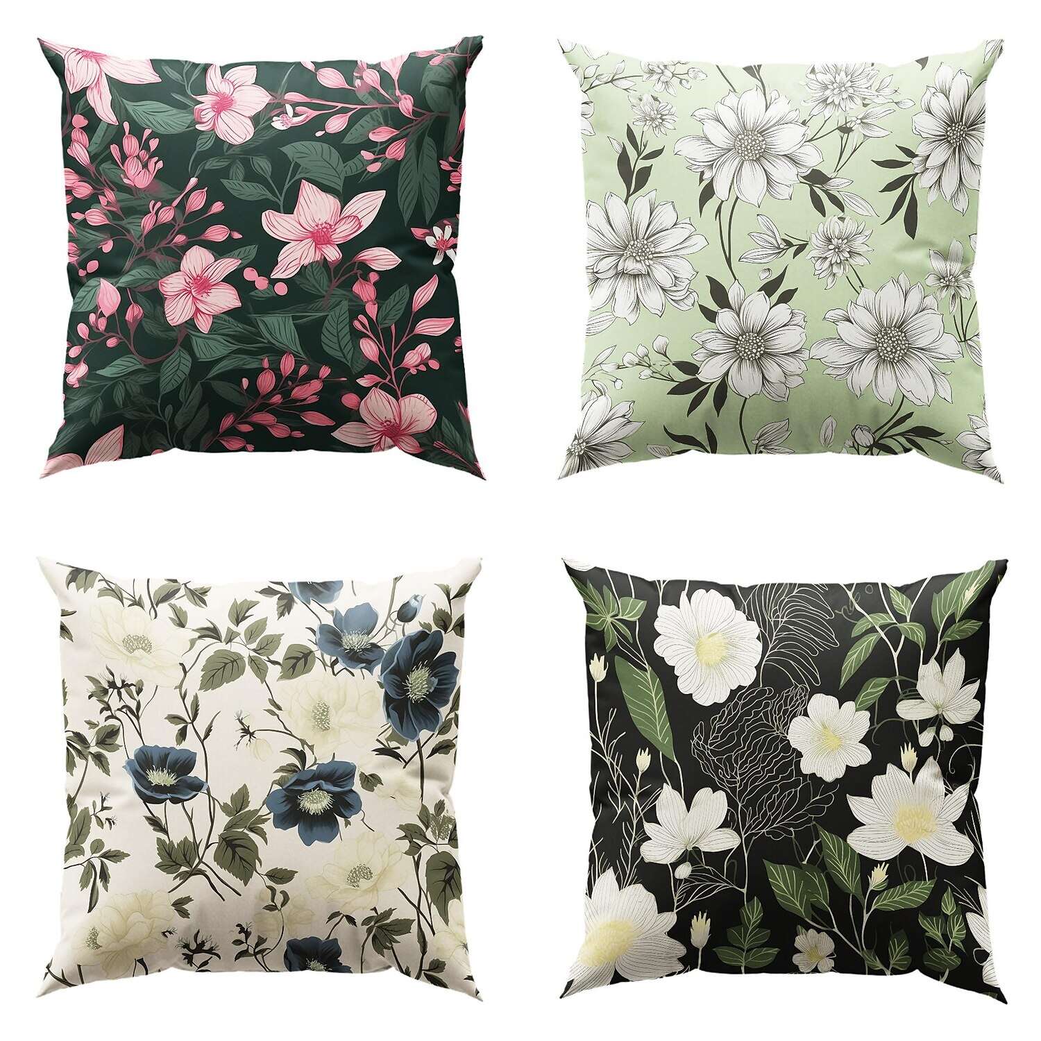 Floral Pastoral Pillow Cover 4PC