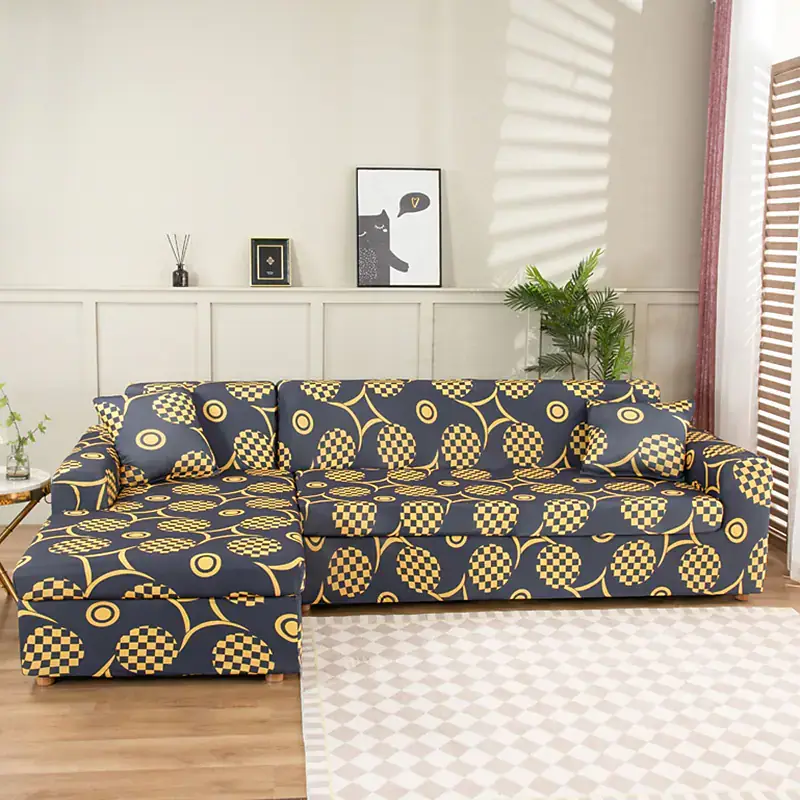 Stretch Sofa Cover Slipcover Geometric Pattern