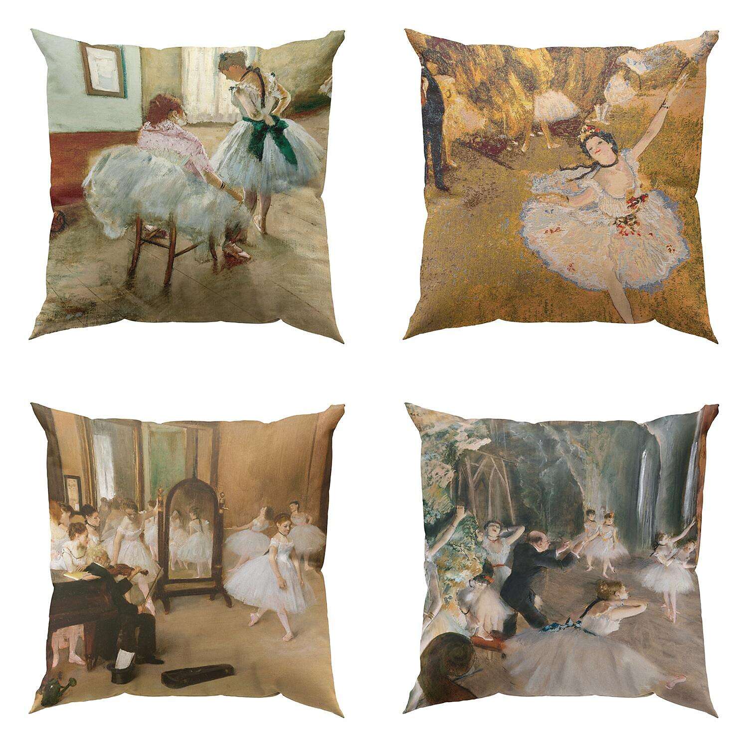 Edgar Degas Painting Double Side Pillow Cover 4PC Ballerina Soft