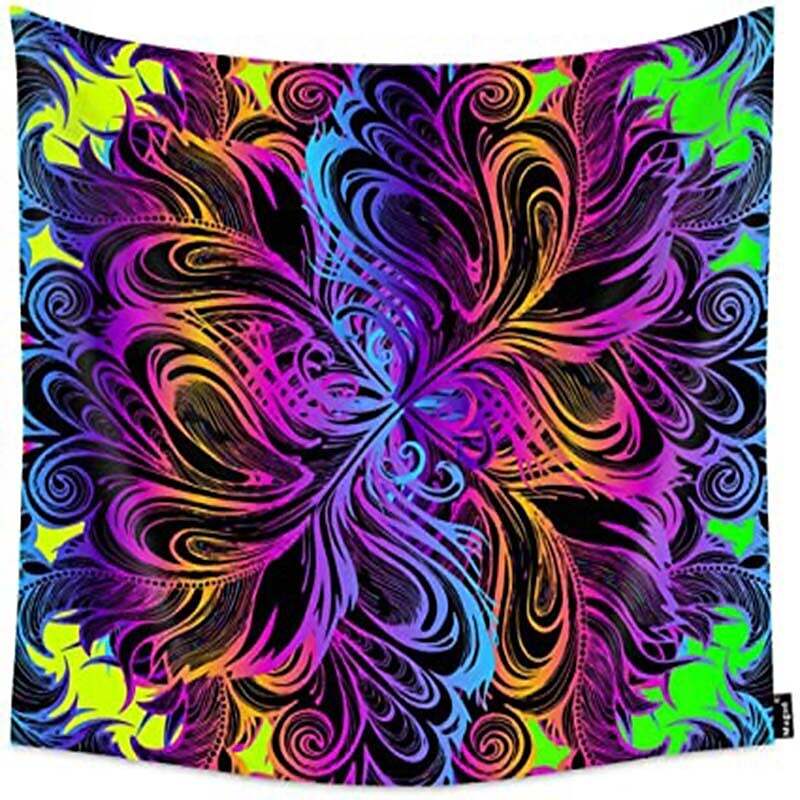 Blacklight UV Reactive Tapestry 3D Vortex Decoration Cloth