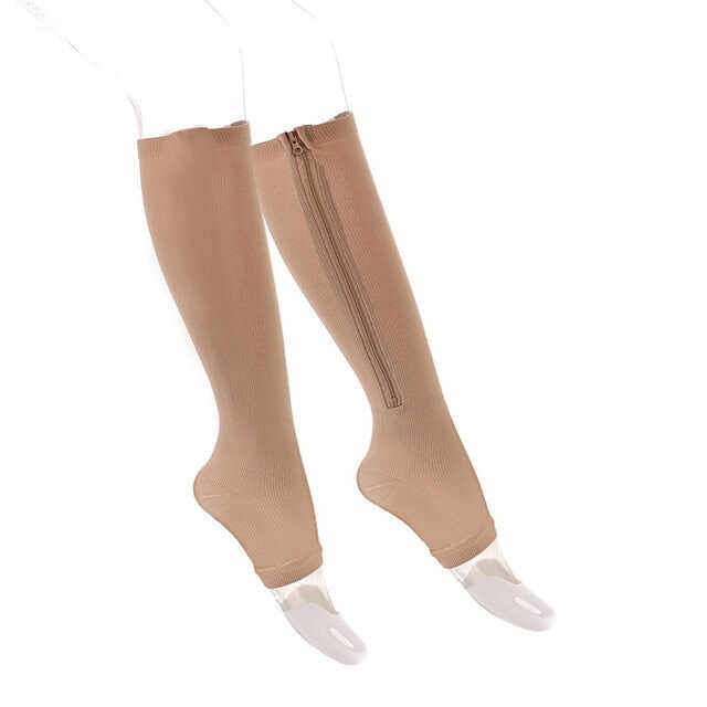 Compression Socks Unisex Support Knee Zipper