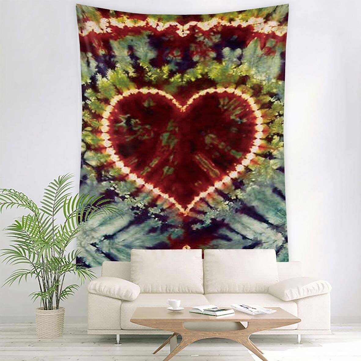 Red Heart Wall Tapestry Art Decor Photograph Backdrop