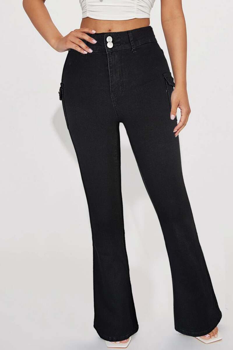 Black Casual Solid Patchwork High Waist Skinny Denim Jeans