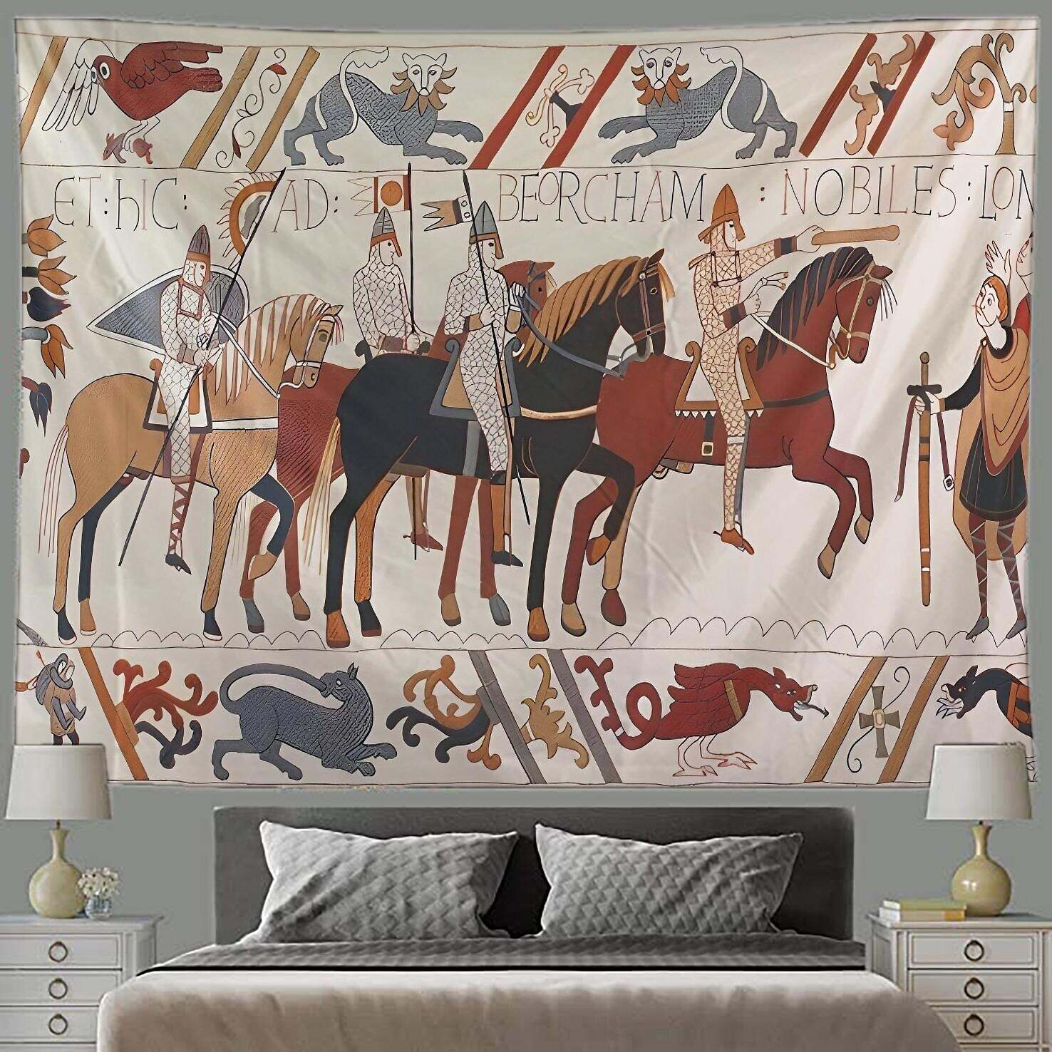 Medieval Bayeux Wall Tapestry Art Decor Bedroom Living Room Decoration