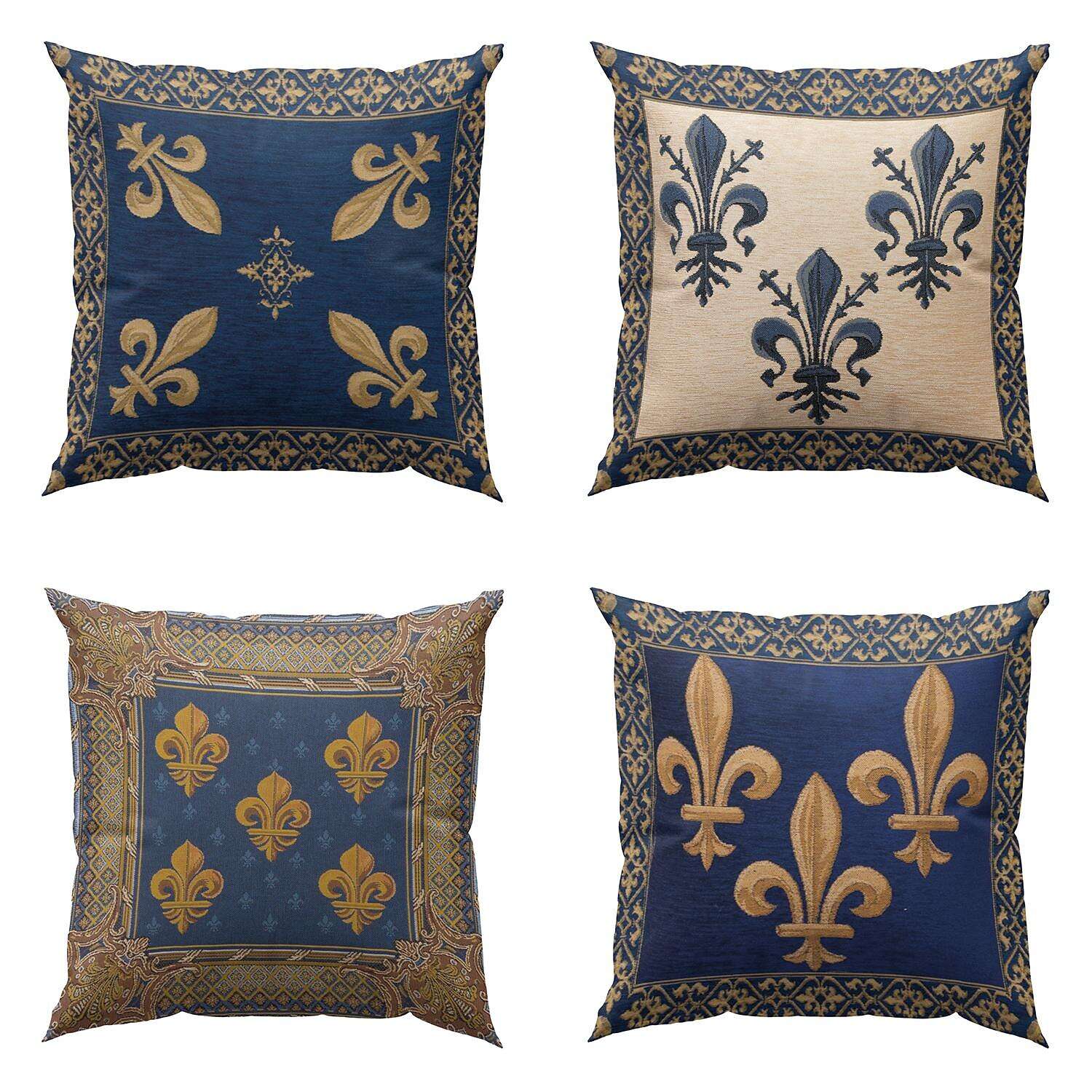 Fleur de Lis Double Side Pillow Cover 4PC Soft