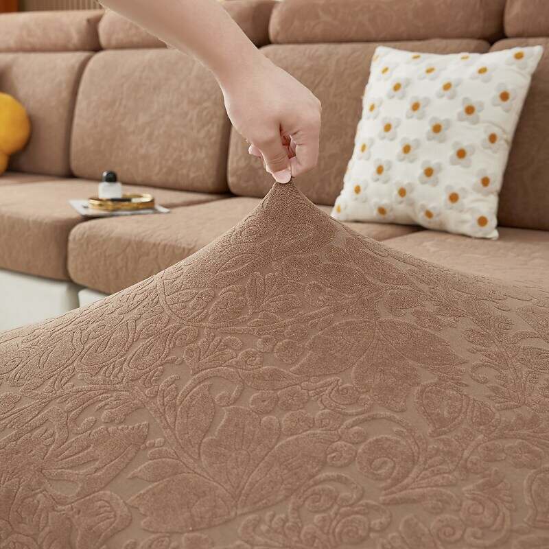 Stretch Sofa Seat Cushion Cover Slipcover Elastic Couch Sectional Armchair Loveseat 4 or 3 Seater L Shape Solid Soft Durable Washable