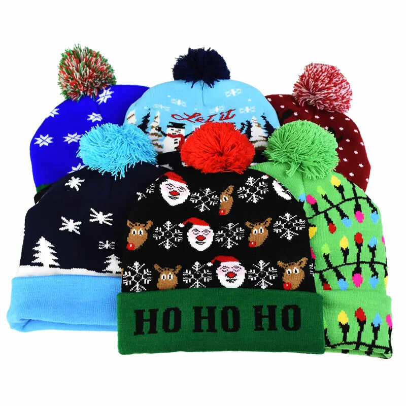 Early Christmas Sale 50% OFFChristmas Theme LED Beanies - Buy 4 Get 1 Free