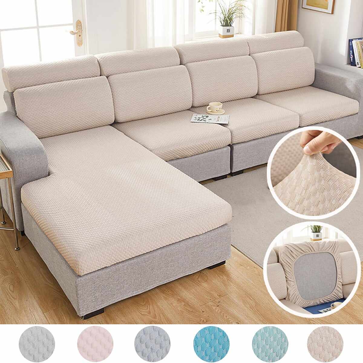 3D Doudou Grid Stretch Sofa Slipcover Couch