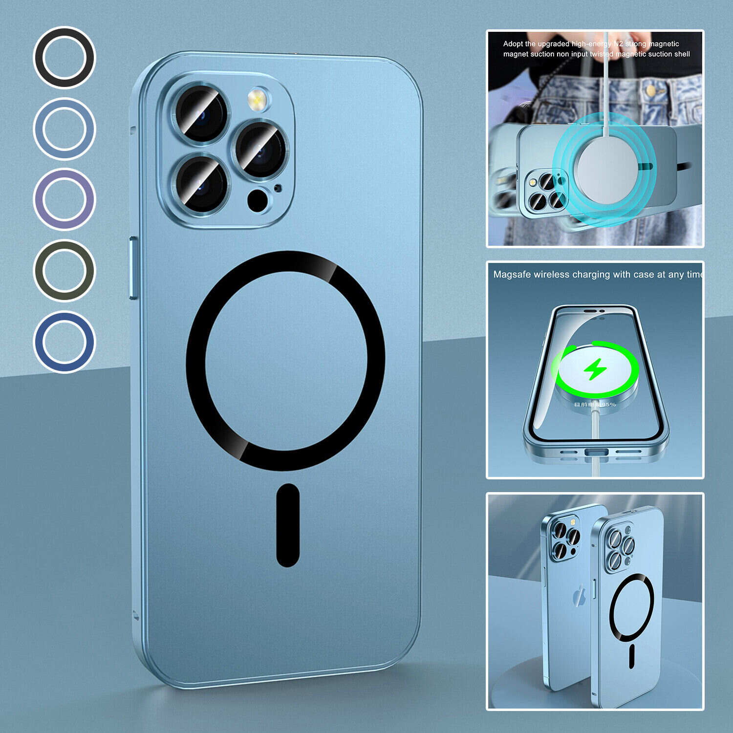 Hot sale 49% OFF - Magnetic Charging Aluminium Metal Bumper Matte Case Cover for iPhone