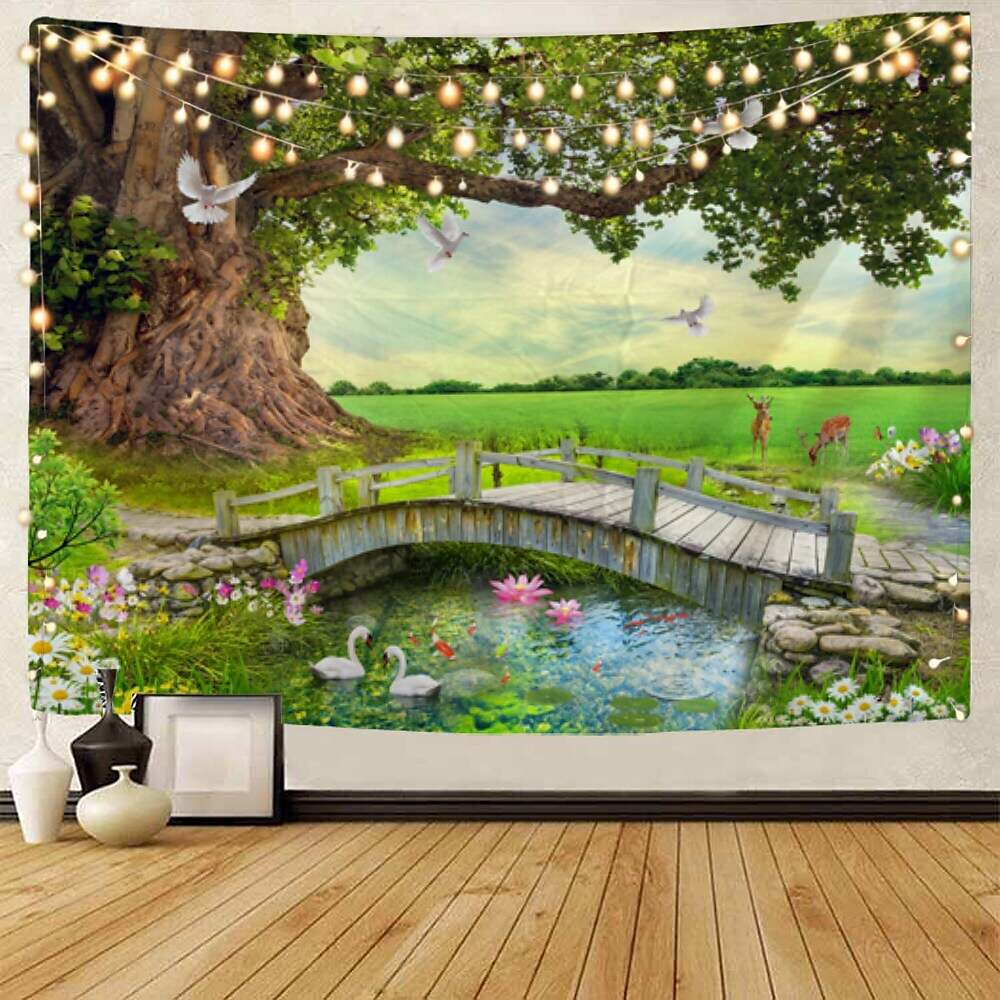 Waterfall Landscape Decorative Wall Tapestry Nature Background Cloth