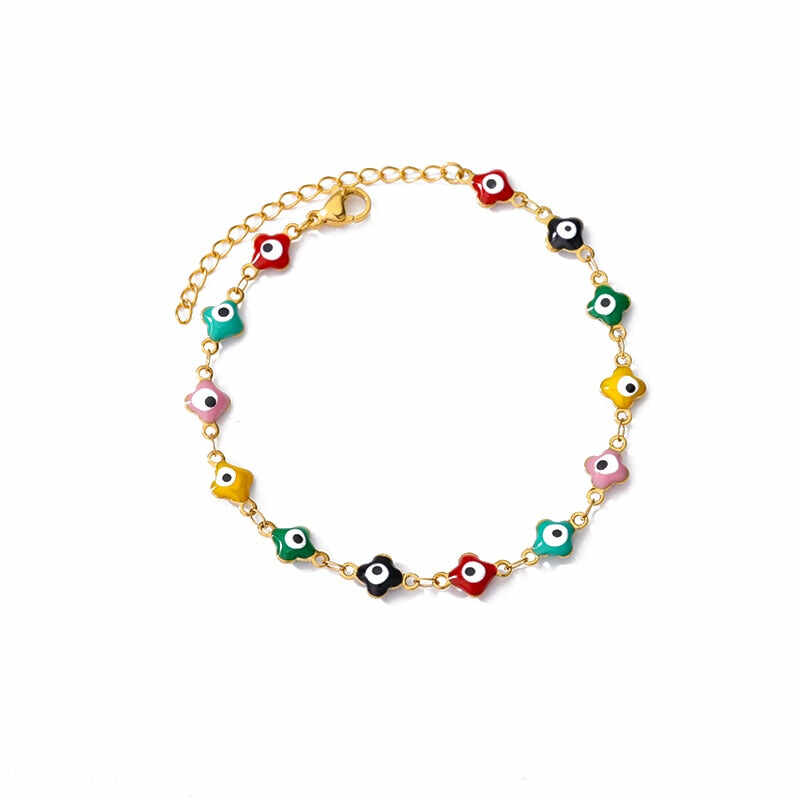 Stainless steel evil eye bracelet for women