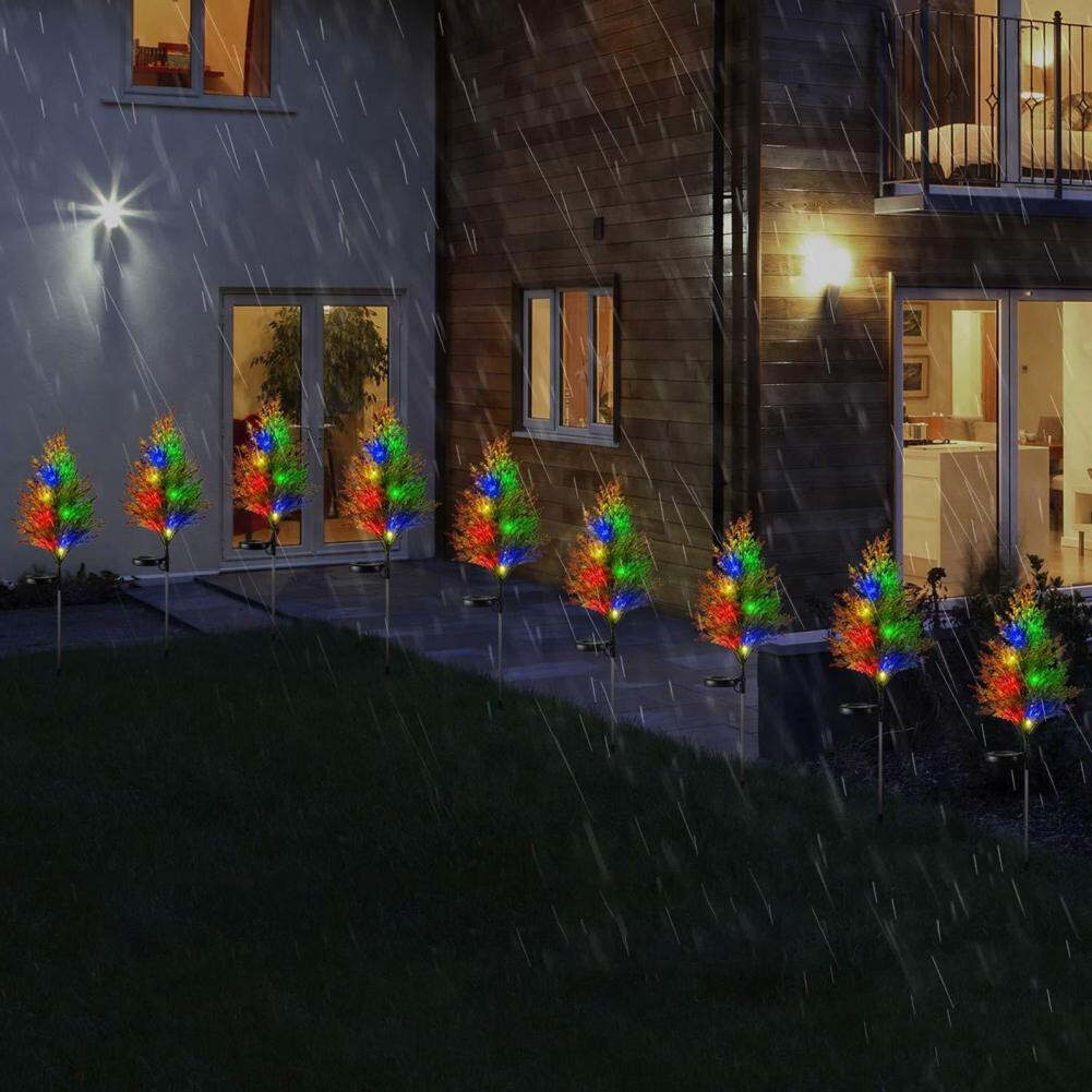 Solar Christmas LED Colored Pine and Cypress Tree Light