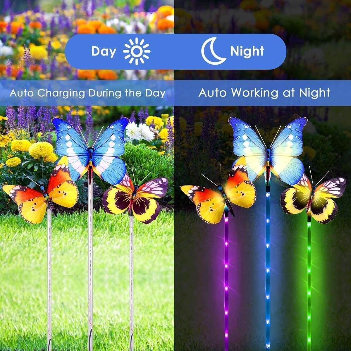 Last Day 50% OFF Outdoor Solar Garden Butterfly Lights Decor