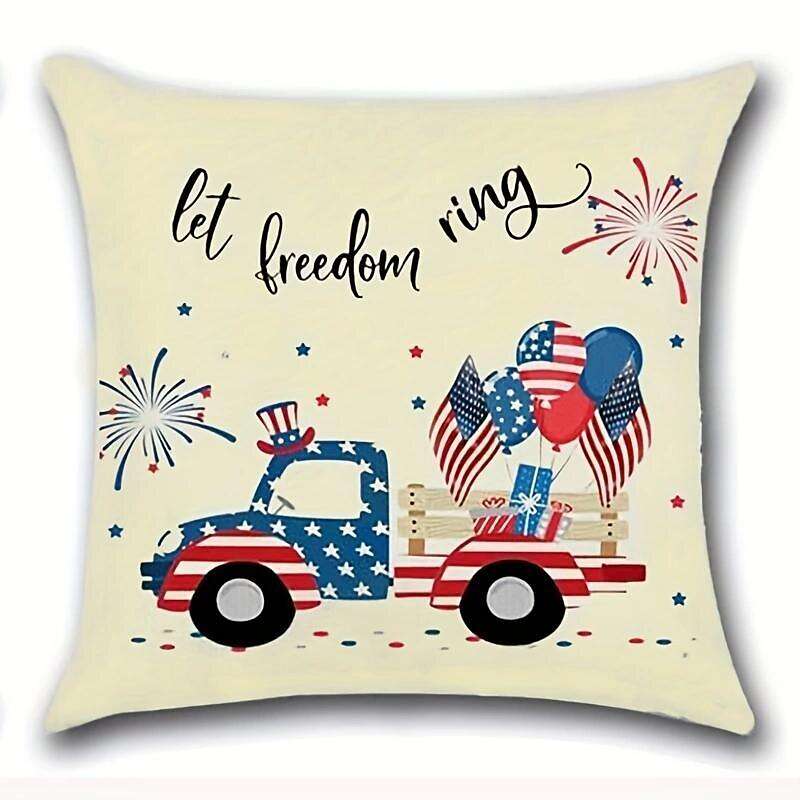 Independence Day Double Side Pillow Cover 4PC Soft Decorative Square Cushion Case Pillowcase for Bedroom Livingroom Sofa Couch Chair