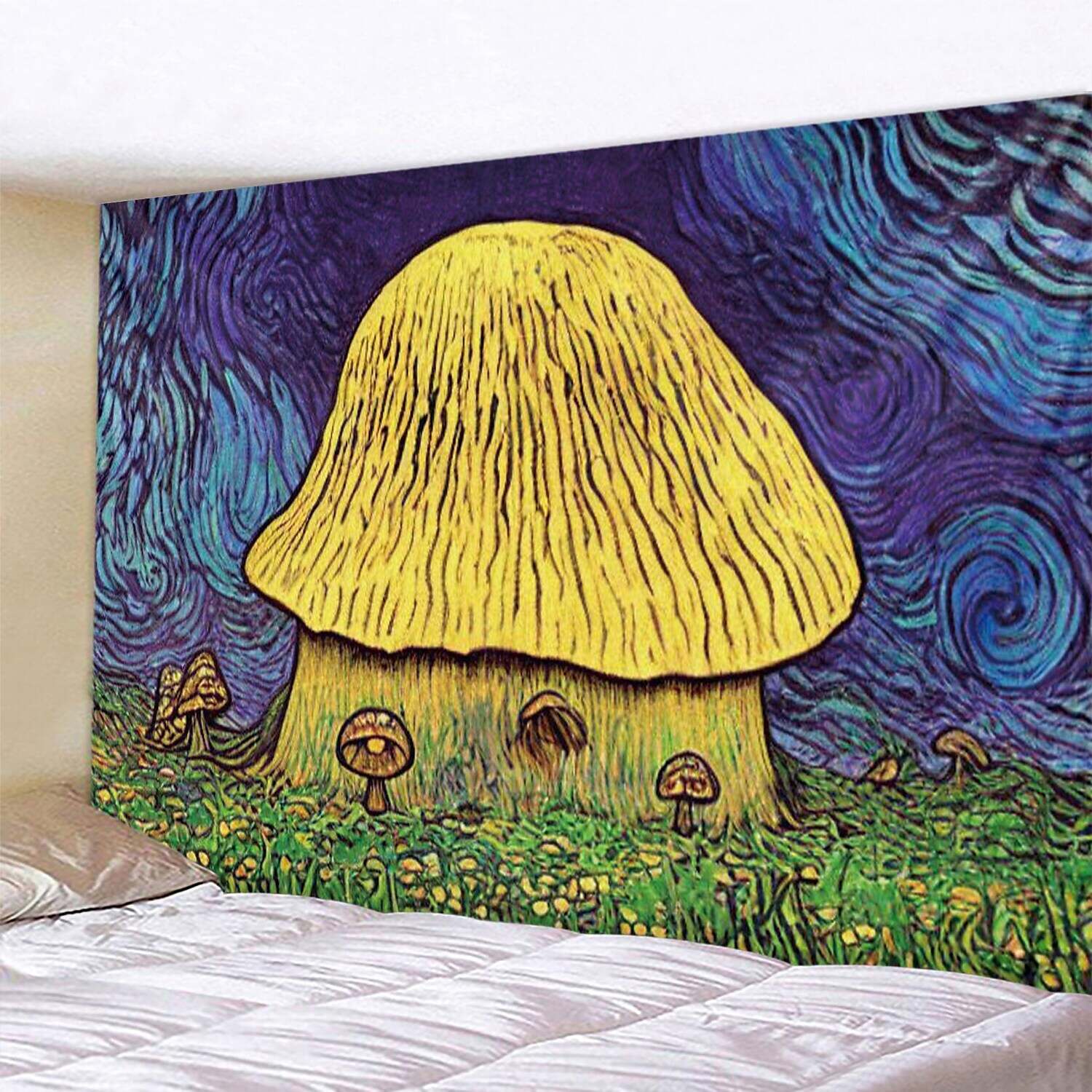 Trippy Mushroom Wall Tapestry Art Decor