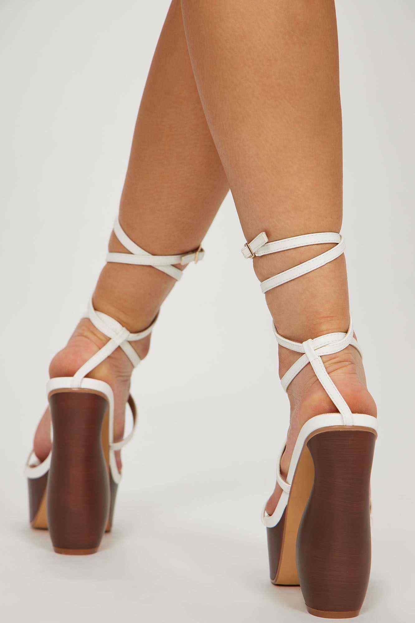 Always Confident Strappy Heeled Sandals   White