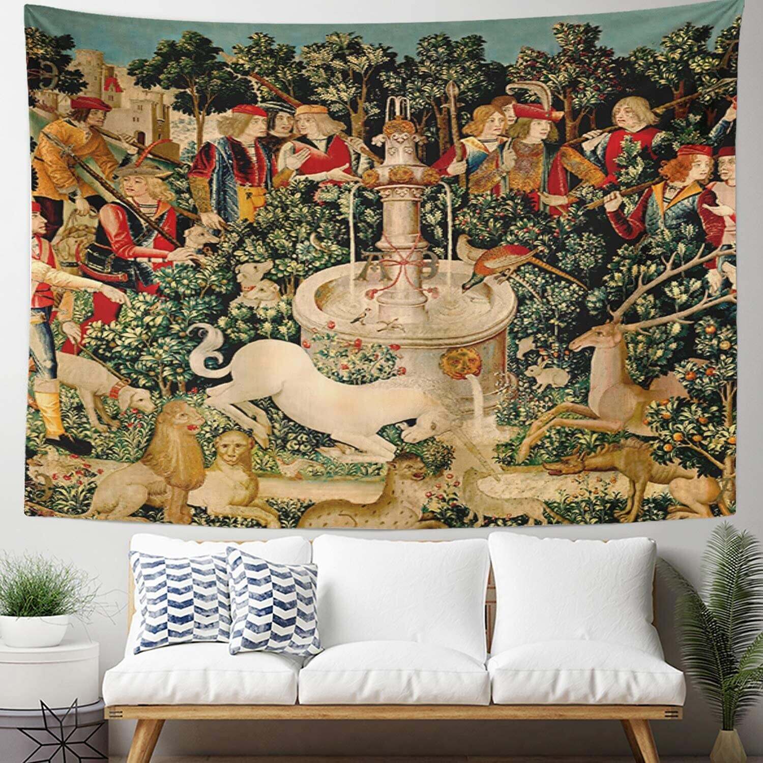 Unicorn Medieval Wall Tapestry Art Decor