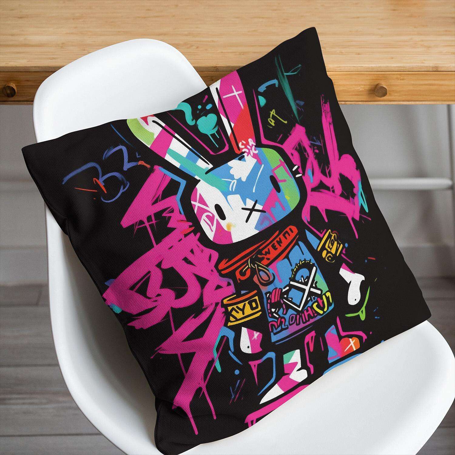 Graffiti Rabbit Pillow Cover 1PC