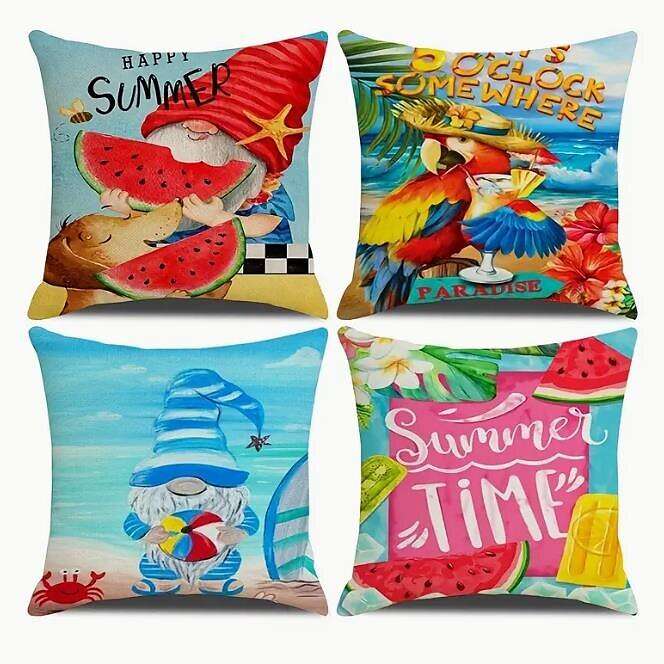 Summer Sunshine Floral Double Side Pillow Cover 4PC Soft