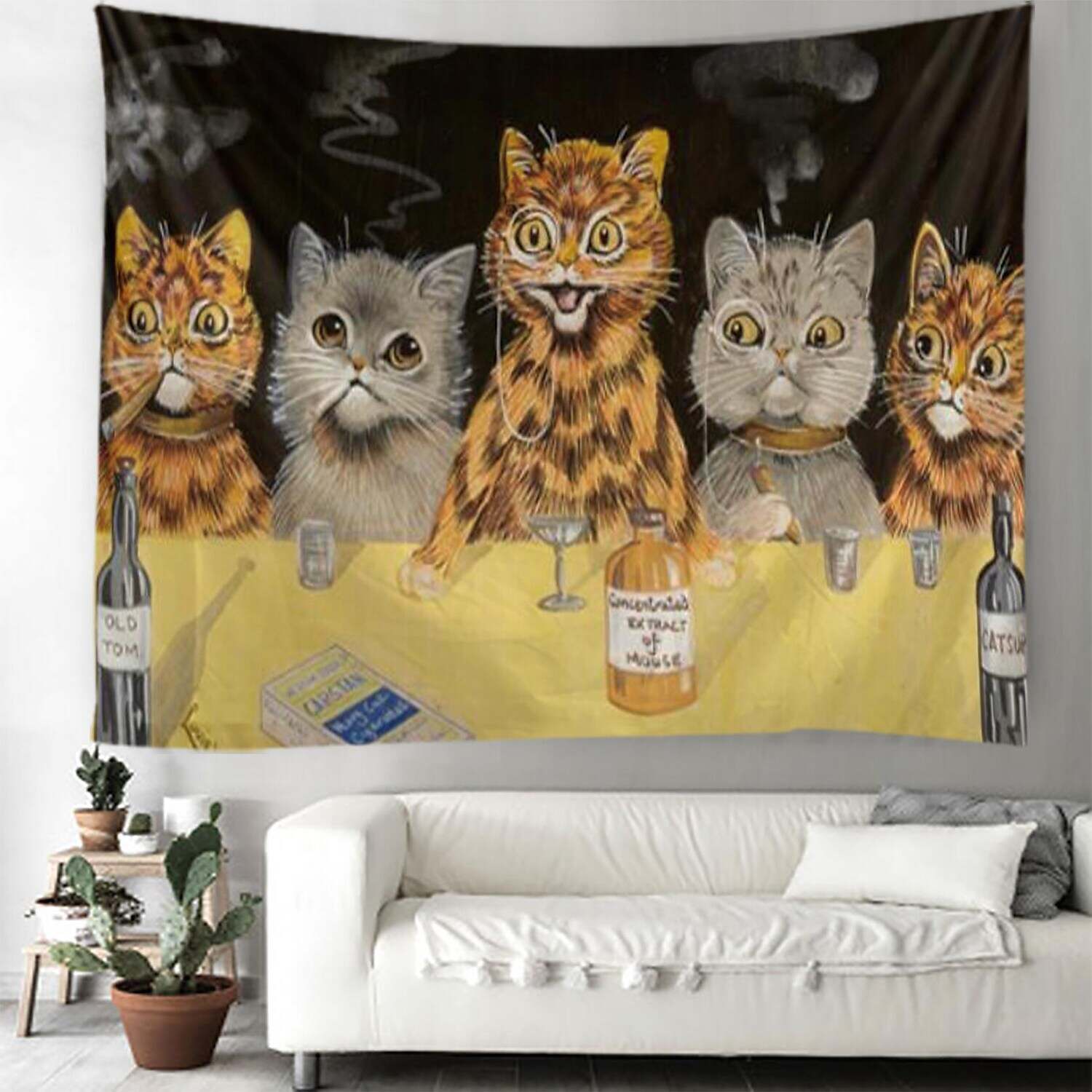 Funny Large Wall Tapestry Cat Art Decor Room