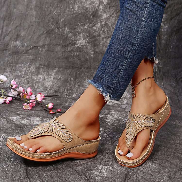 Women's Soft Footbed Orthopedic Arch-Support fishbone pattern sandals