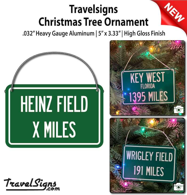 Personalized Highway Distance Sign To: Heinz Field, Previous Home of the Pittsburgh Steelers