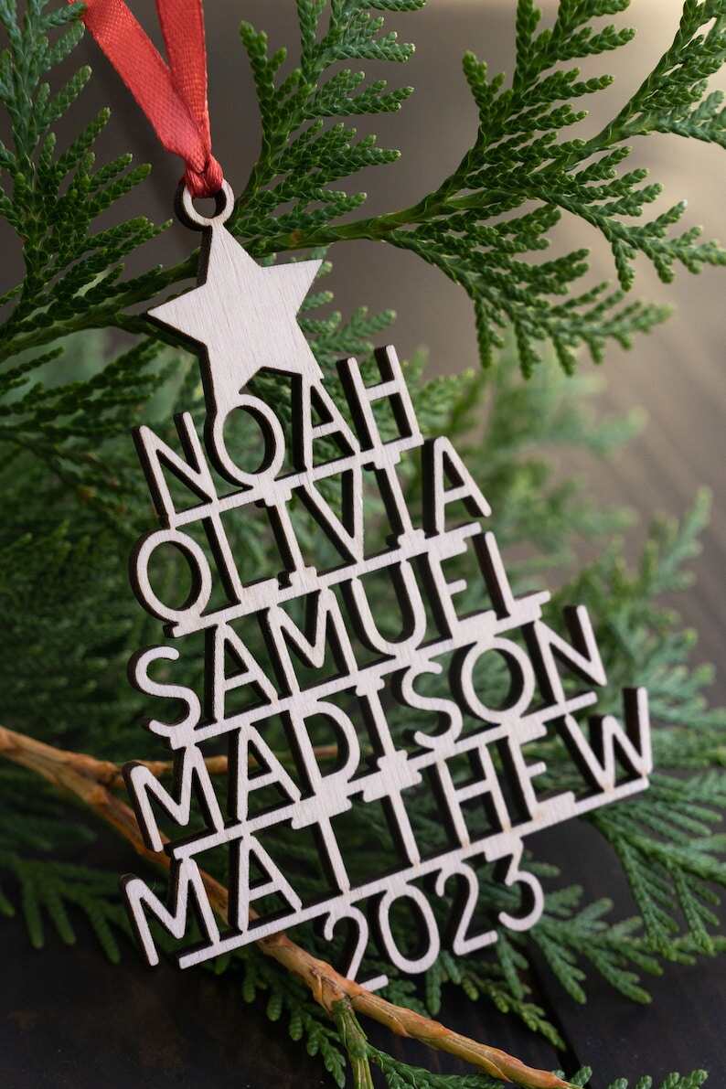 Family Christmas Ornament - Personalized Ornament With Names - Christmas Tree Ornament