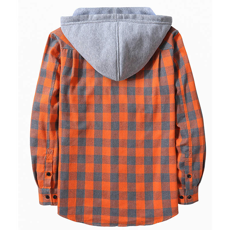 plaid hooded jacket - Buy 3 and get free shipping