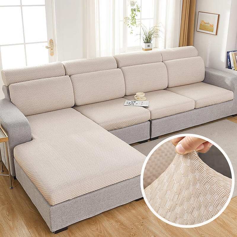 3D Doudou Grid Stretch Sofa Slipcover Couch