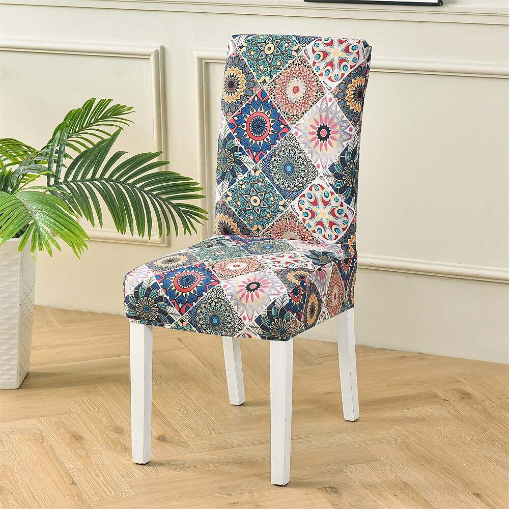 Stretch Spandex Dining Chair Cover Plants/Flower Pattern