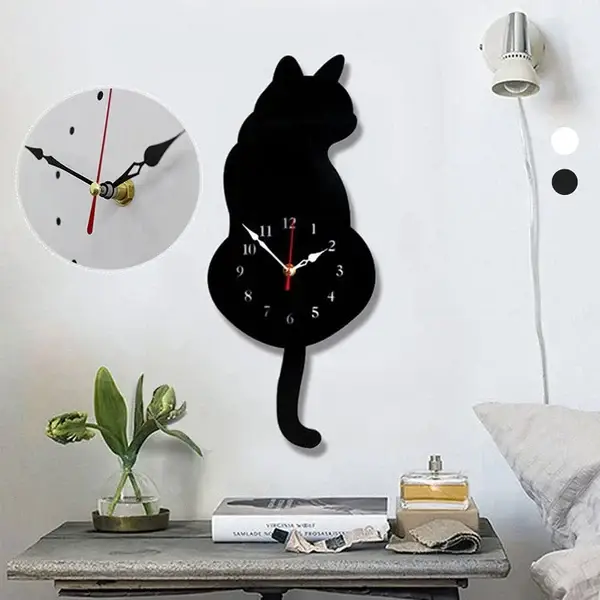 (❤️2023 Early Christmas Sale-49% OFF❤️)Nordic Cat Wagging Tail Wall Clock