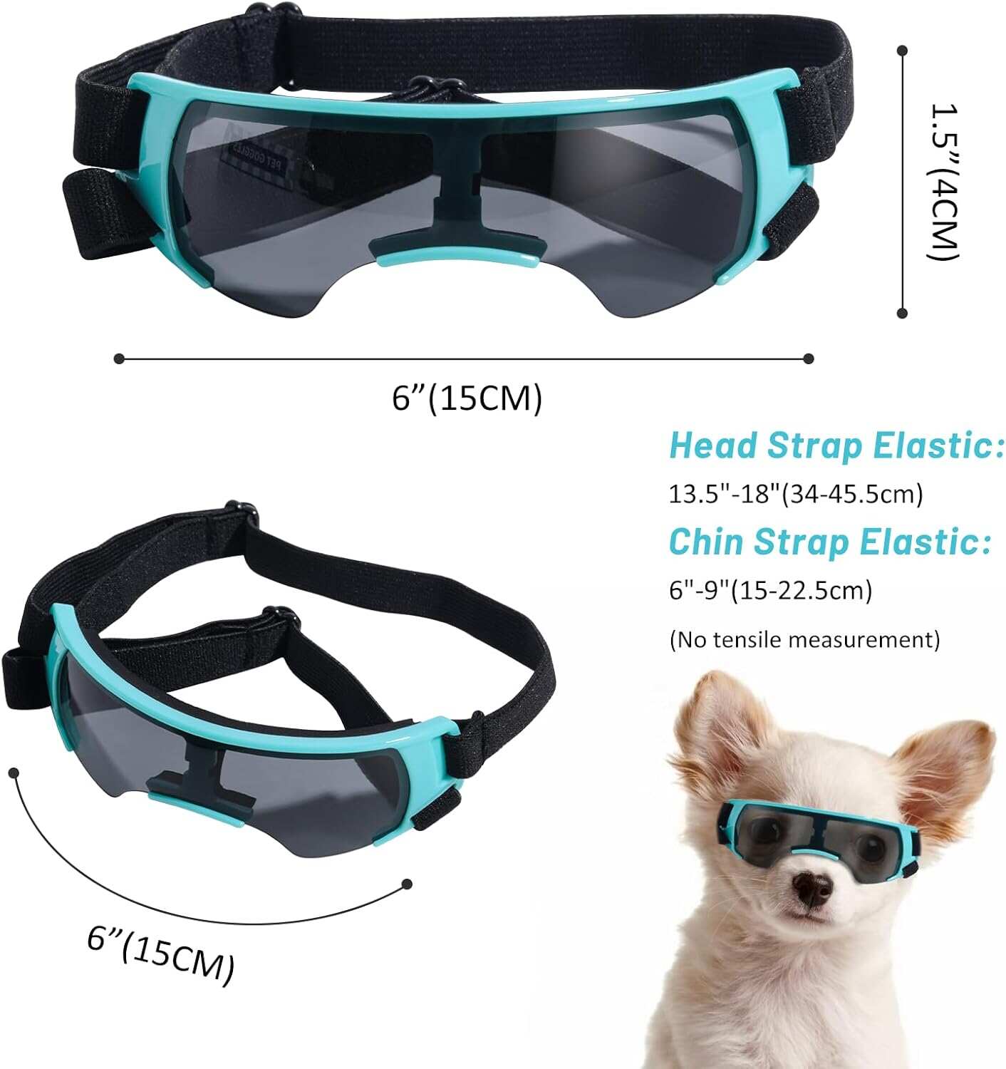 Dog and Cat Goggles Sunglasses Small Dog Puppy Windproof and UV-Proof Glasses Adjustable Lightweight Anti-Fog Dog Goggles Suitable for Small Dogs, Cats and Rabbits doggles