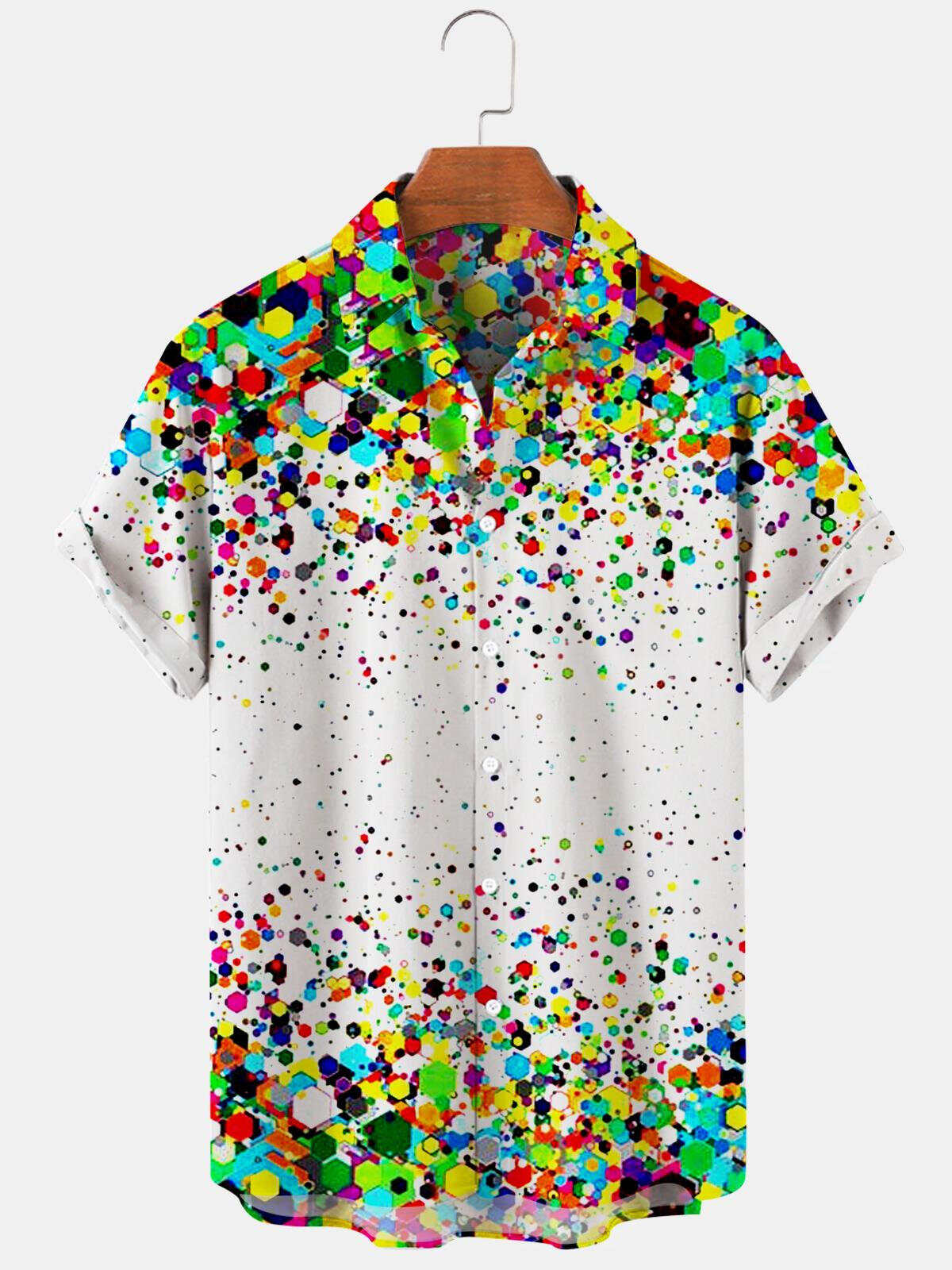 Colorful Abstract Geometric Men's Shirts