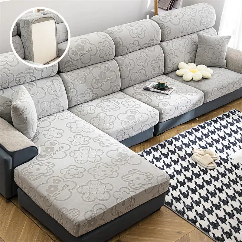 Jacquard Sofa Cushion Cover Elastic Fine Touch Sofa Protector Scratch