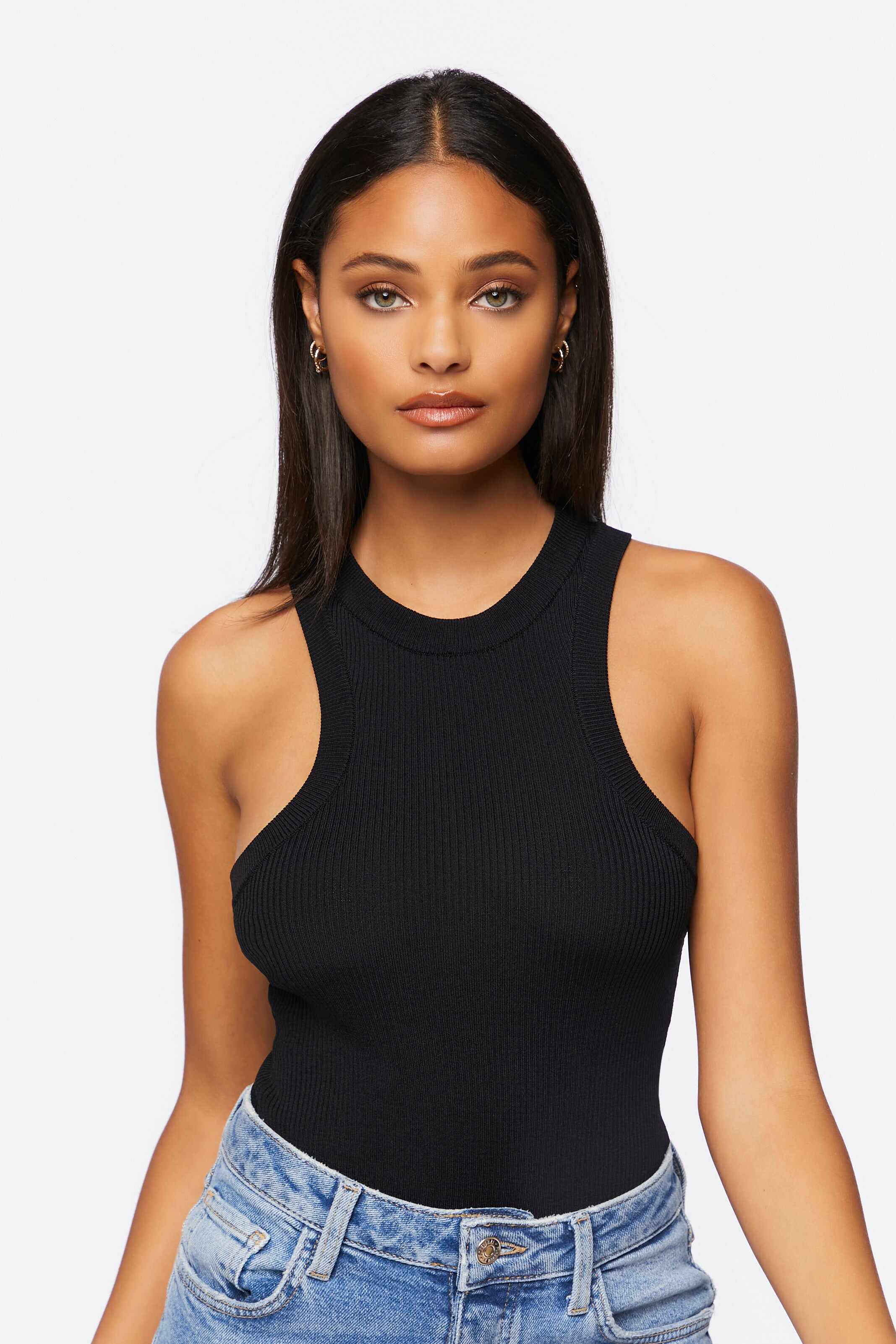 Women Apparel | Sweater-Knit Racerback Bodysuit Tan Forever21 - FZ48617