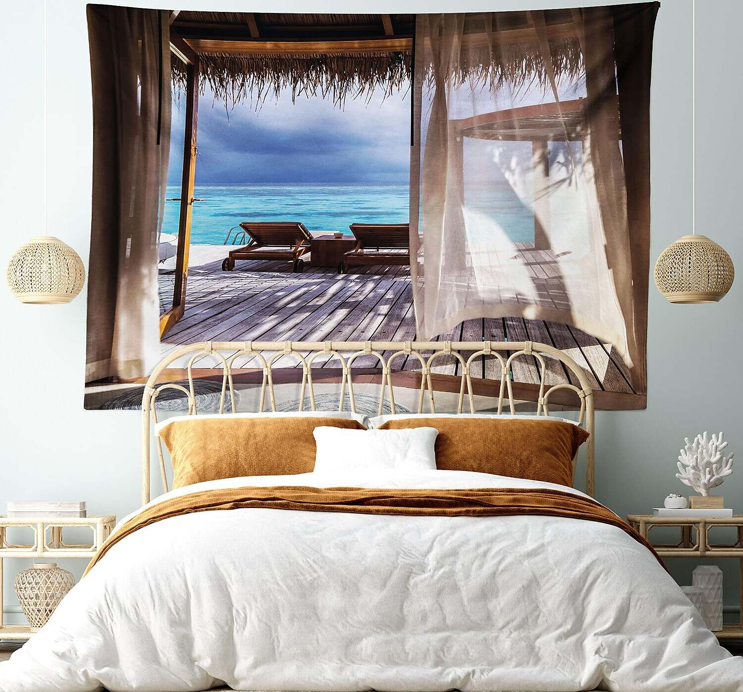 Beach Theme Wall Tapestry Art Decor Photograph Backdrop