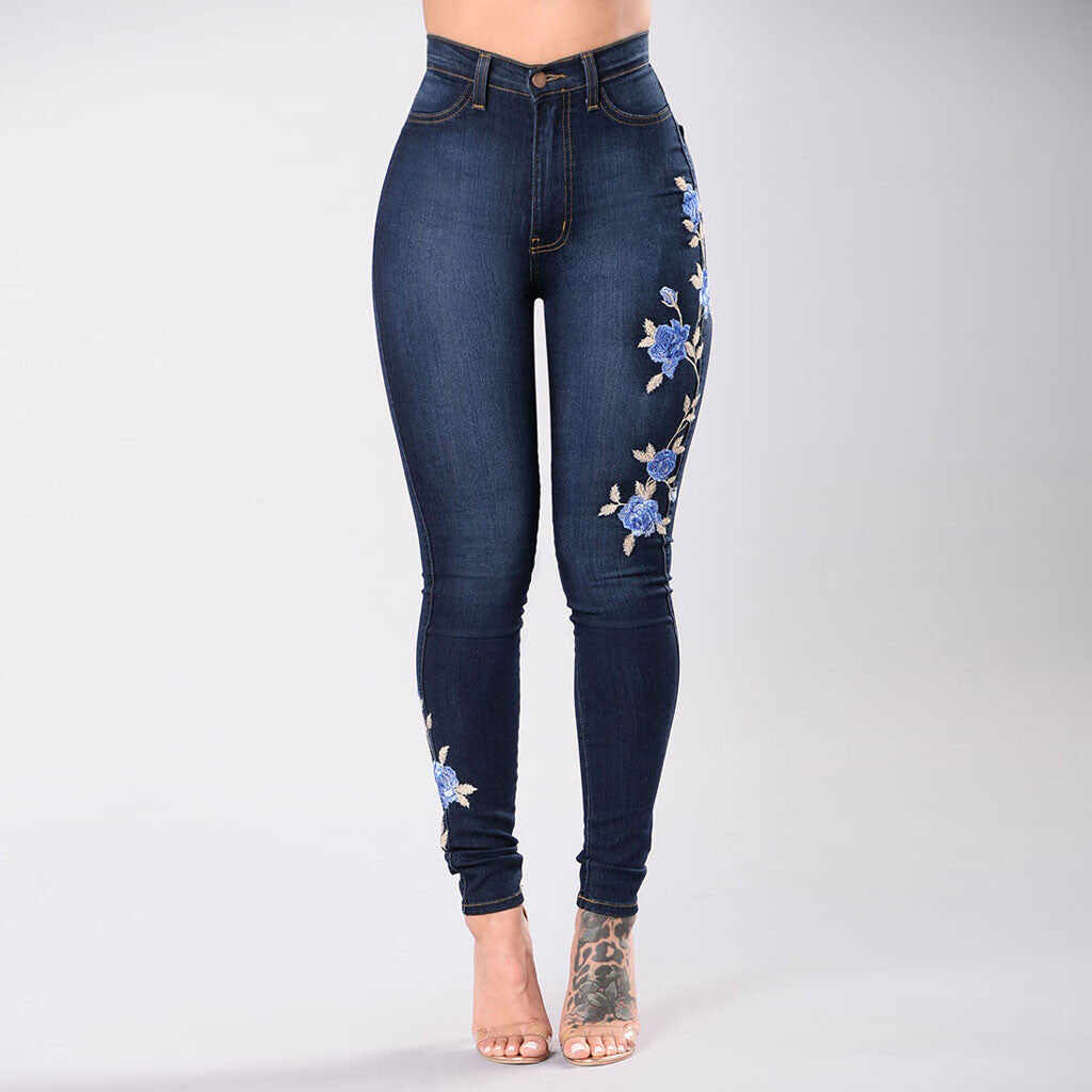 embroidered jeans