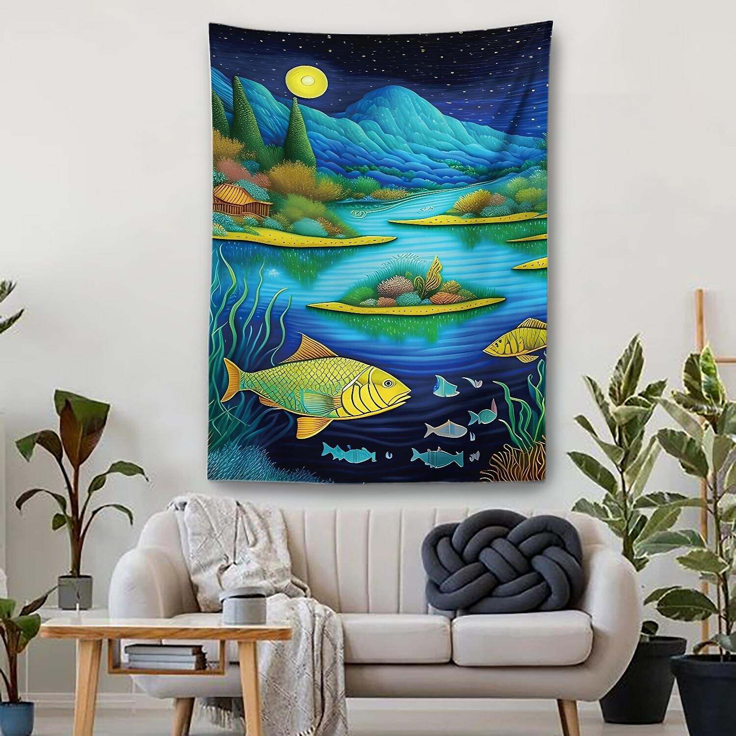 Ocean Fish Wall Tapestry Art Decor