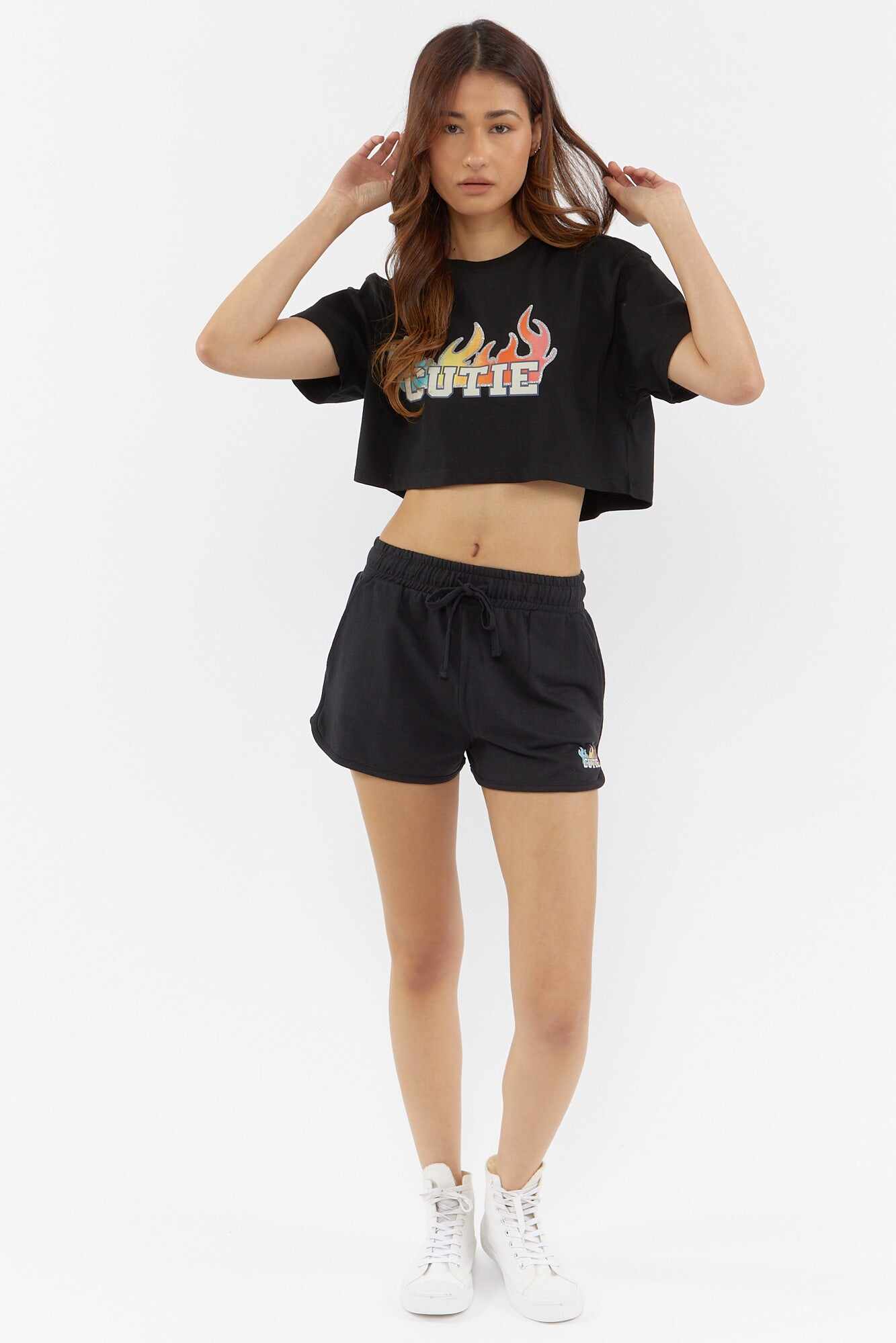 Women Apparel | Graphic Cropped Tee Light Pink Forever21 - BX22811