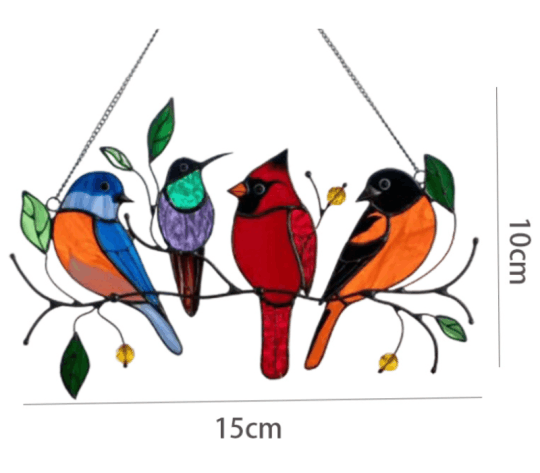 BIG SALE - 60% OFFThe Best Gift-Birds Stained  Window  Panel Hangings