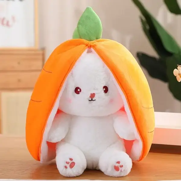 Strawberry Bunny Transformed into Little Rabbit Fruit Doll Plush Toy