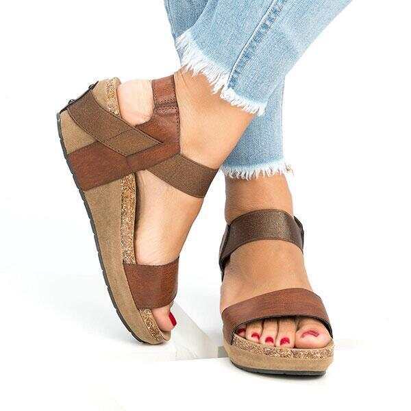 Low Heel Wedge Sandals