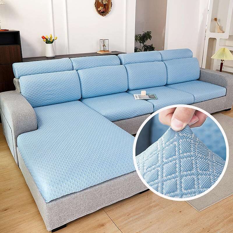 3D Doudou Grid Sofa Seat Cushion Cover Chair Cover Stretch Washable