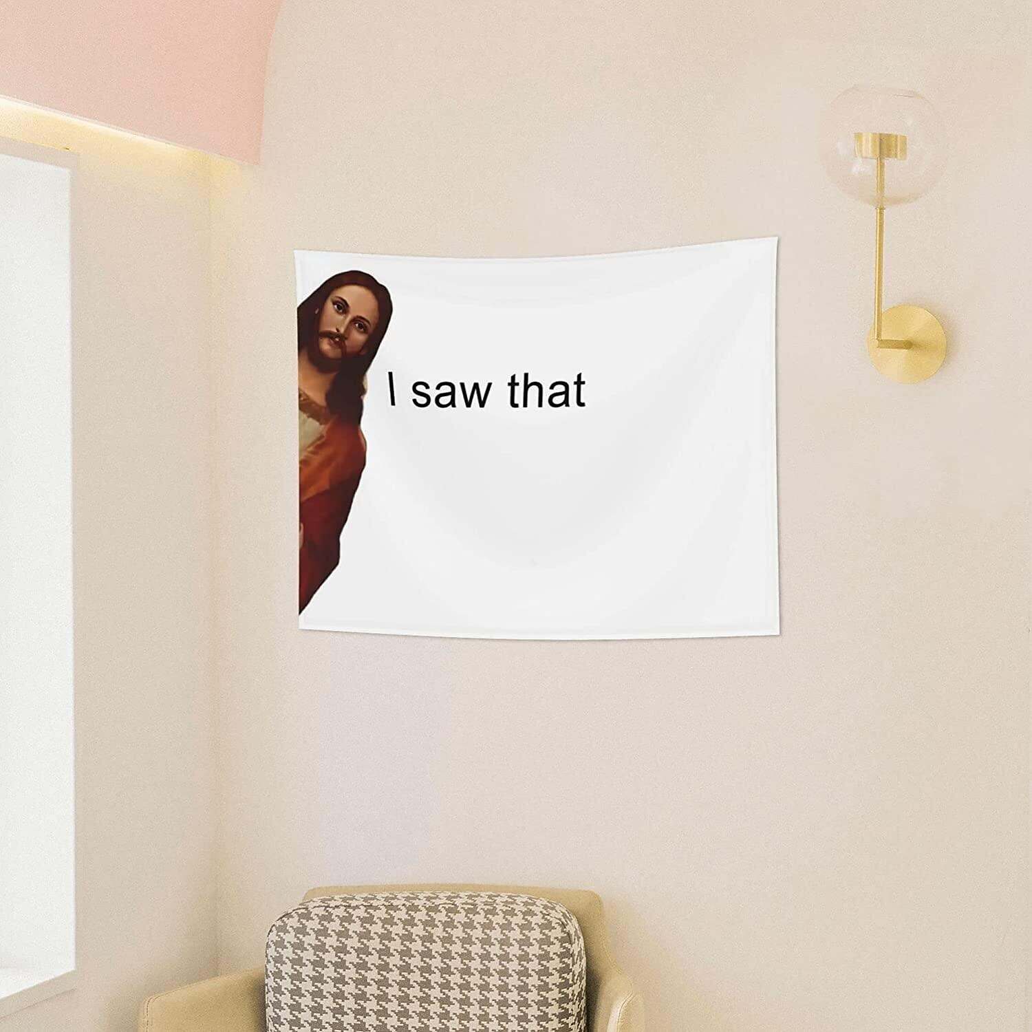 Funny Jesus Large Wall Tapestry Art Decor Hanging Home