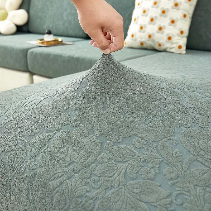 Stretch Sofa Seat Cushion Cover Slipcover Elastic Couch Sectional Armchair Loveseat 4 or 3 Seater L Shape Solid Soft Durable Washable