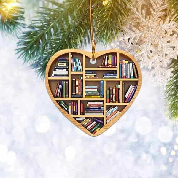 Book Lovers Heart Ornament