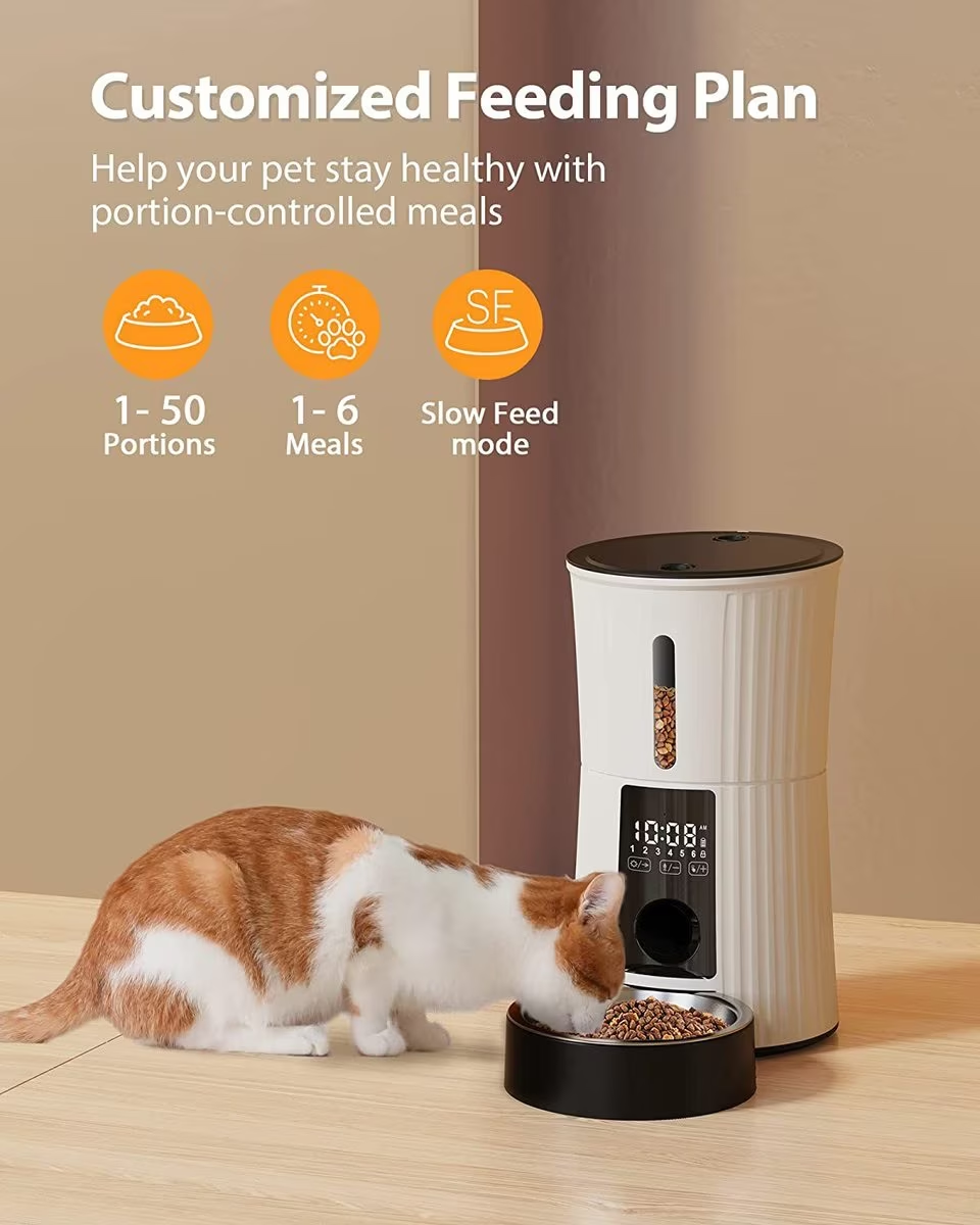 PATPET Timed Automatic Dog & Cat Feeder with 10s Voice Recorder, 4-L