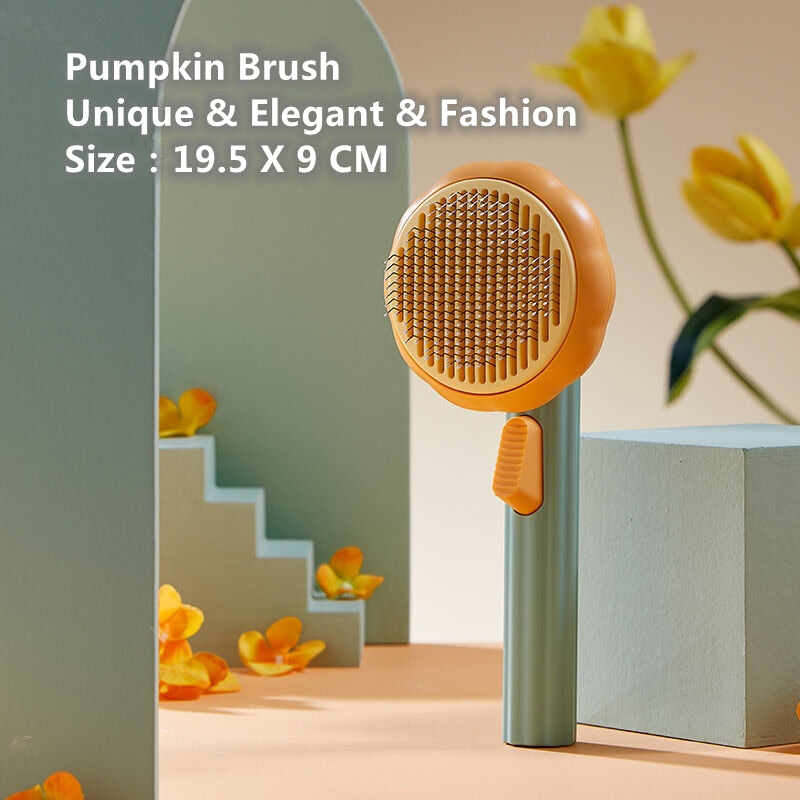 Pumpkin Self Cleaning Slicker Comb