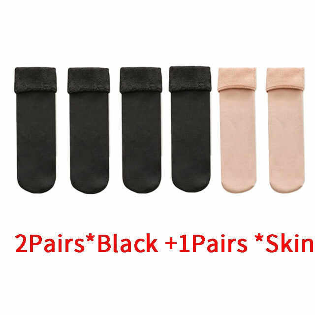 Buy 1 (2 pairs), Get 1pair  Velvet Women Winter Warm Thicken Thermal Socks (2pairs)