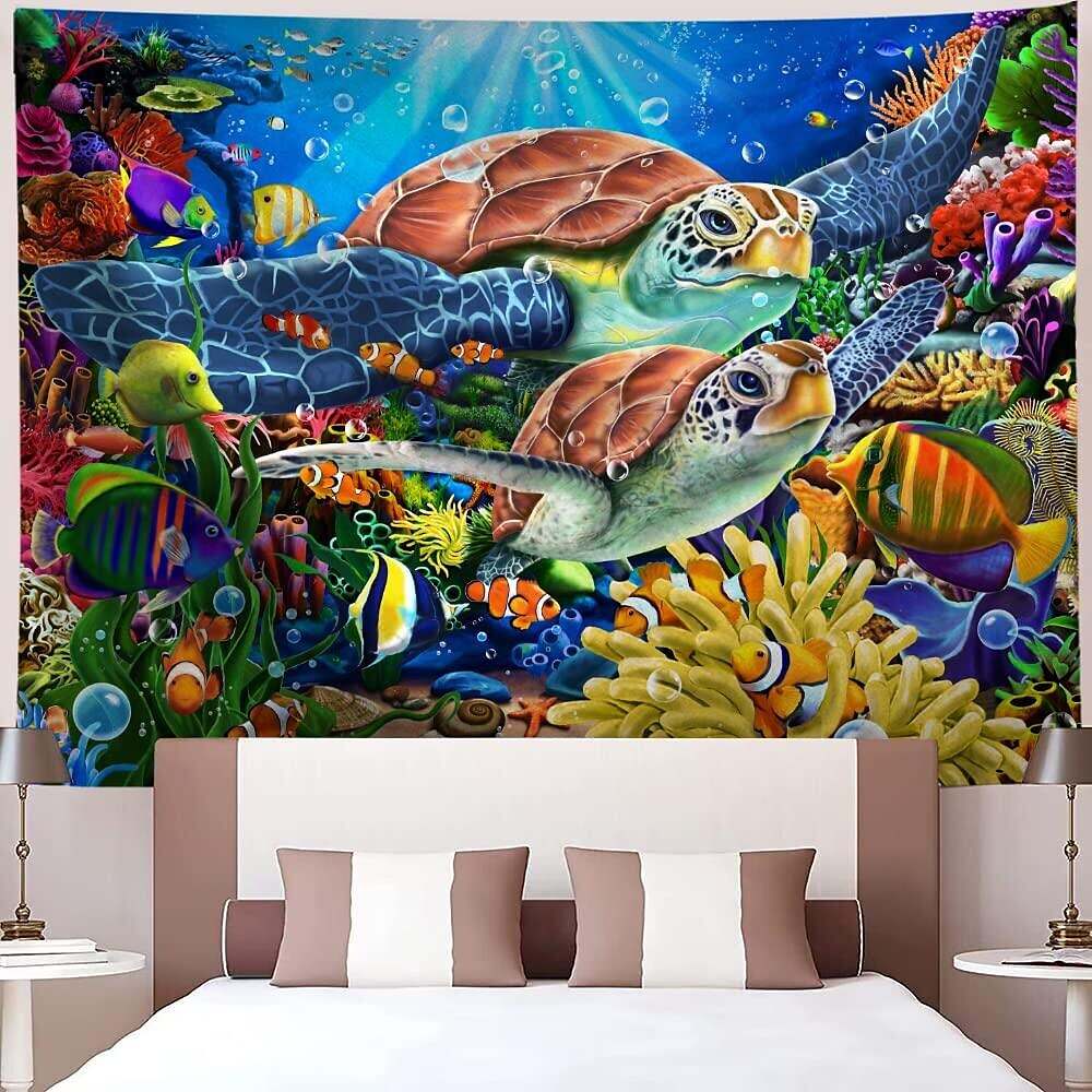 Ocean Turtle Wall Tapestry Art Decor Photograph Backdrop